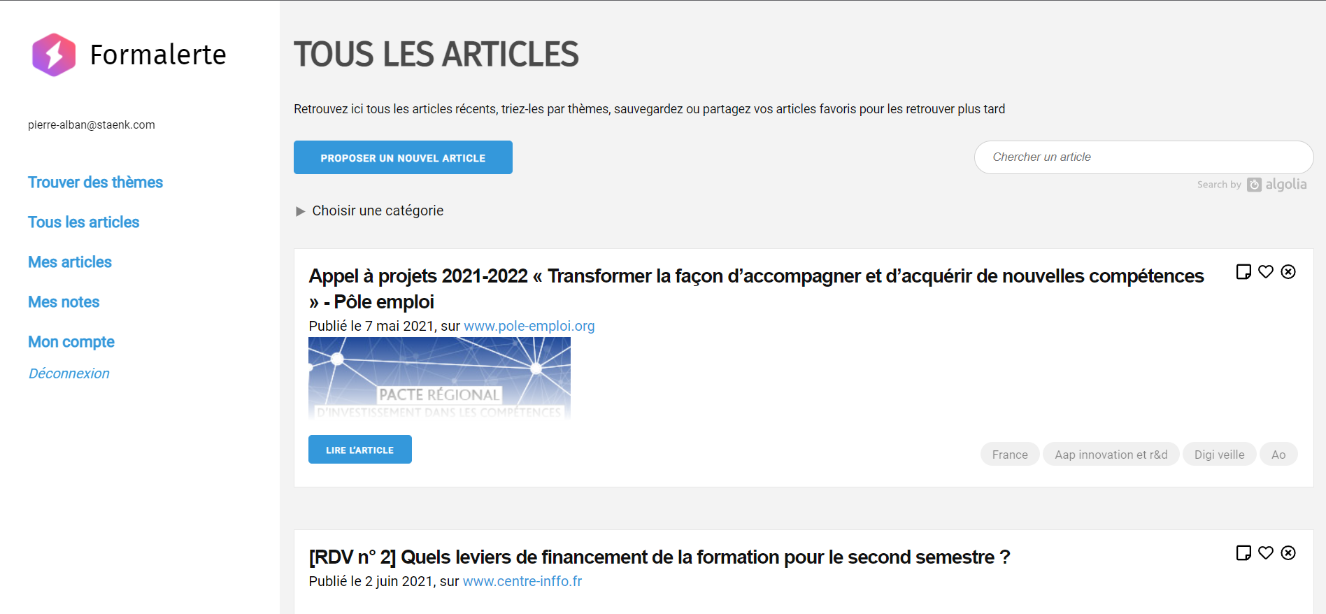 Formalerte - Aperçu de toutes les dernières actualités