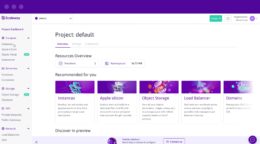 Scaleway - Débutants ou vétérans du cloud building, la console Scaleway est intuitive et robuste