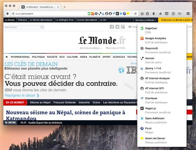 Wappalyzer - Capture d'écran 1