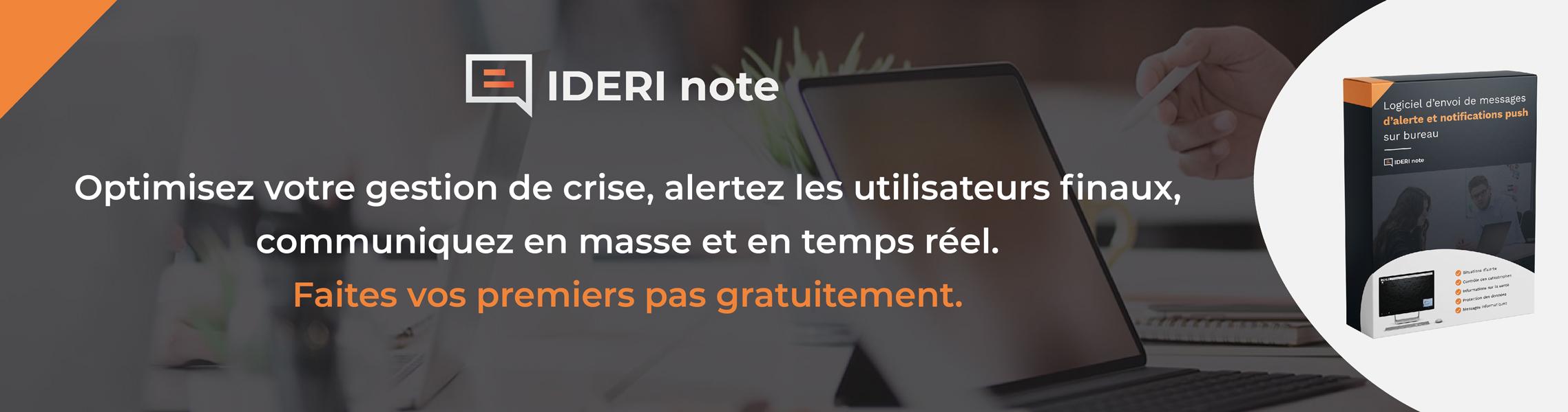 IDERI note : Logiciel d'alertes et notifications push sur bureau