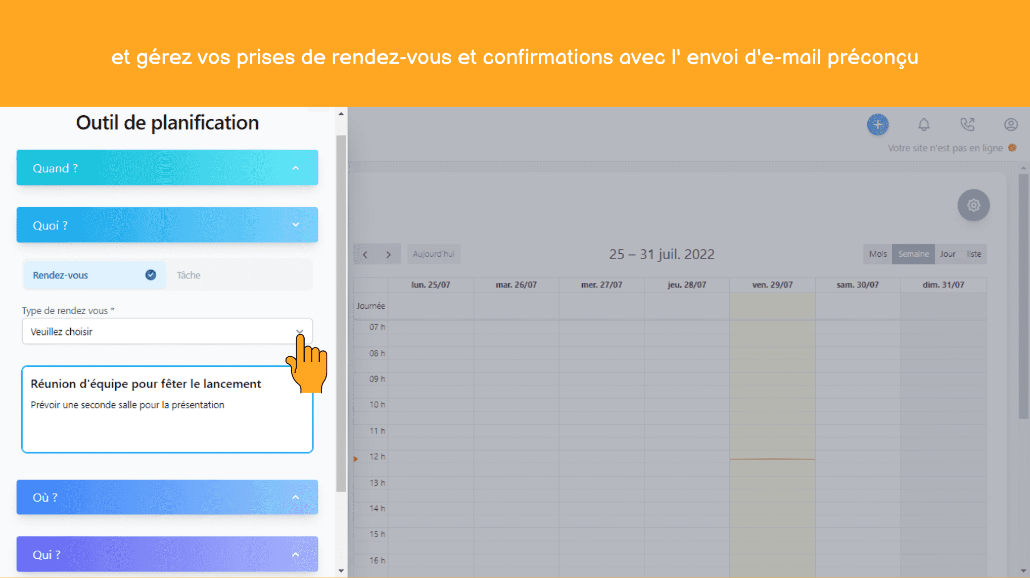 Jumpim - et gérez vos prises de rendez-vous et confirmations avec l' envoi d'e-mail préconçu