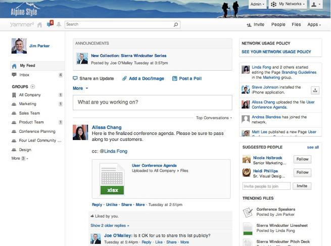 Yammer - Yammer: Publication et partage de contenu, Base de savoir, wiki, Secure Sockets Layer (SSL)