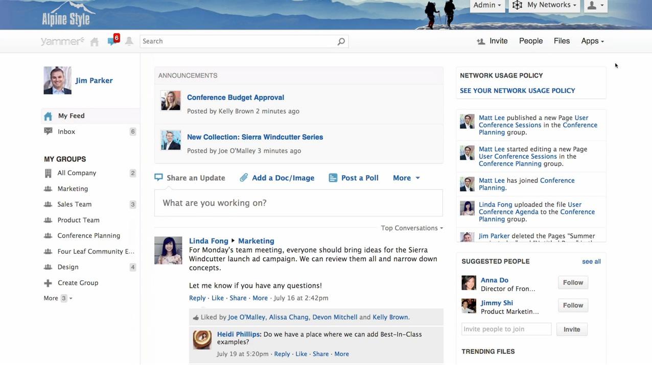 Yammer - Yammer: conocimiento básico wiki, News Feed, Secure Sockets Layer (SSL)