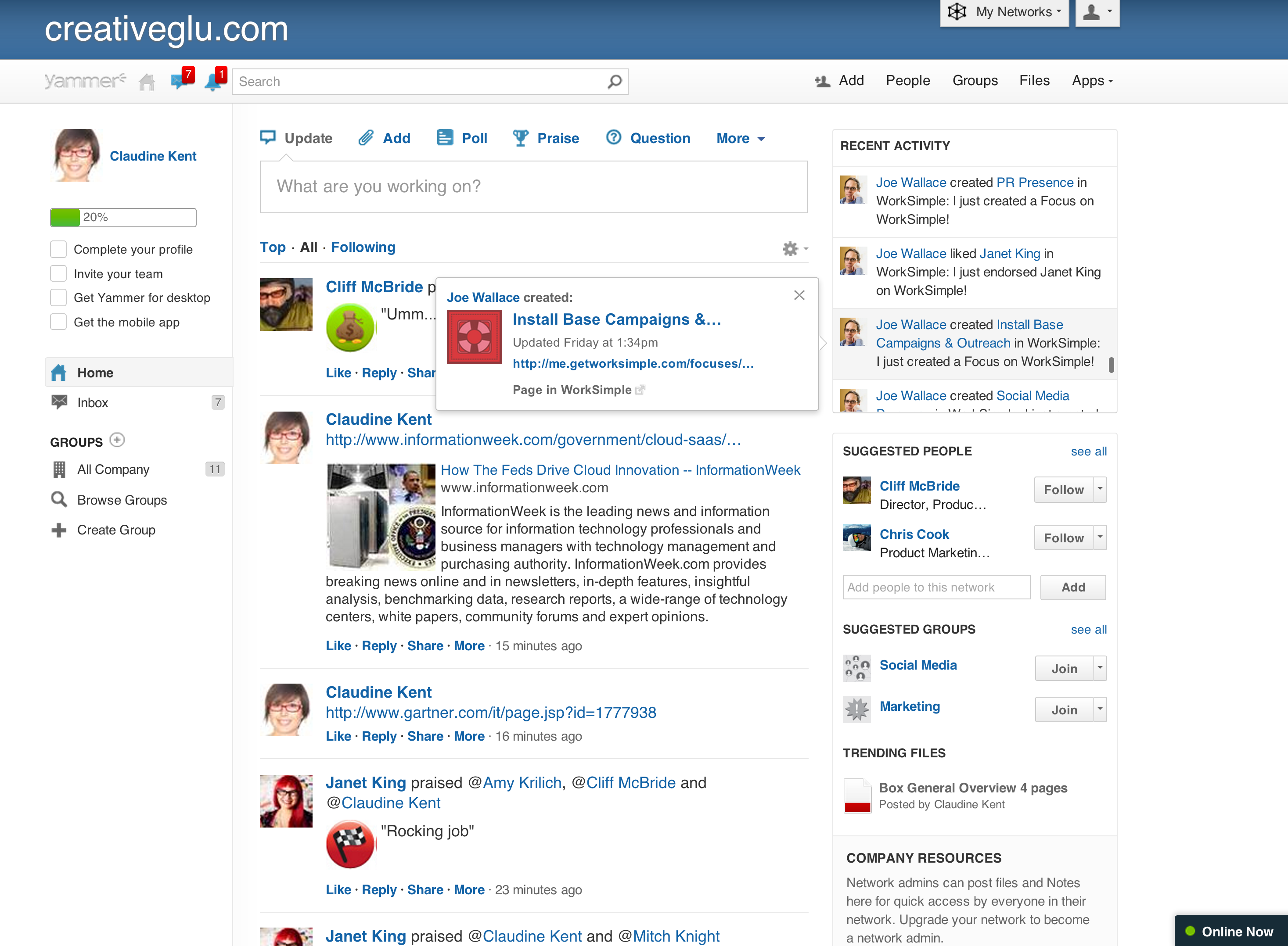 Yammer - Yammer: News Feed, Intranet & Community Task Manager