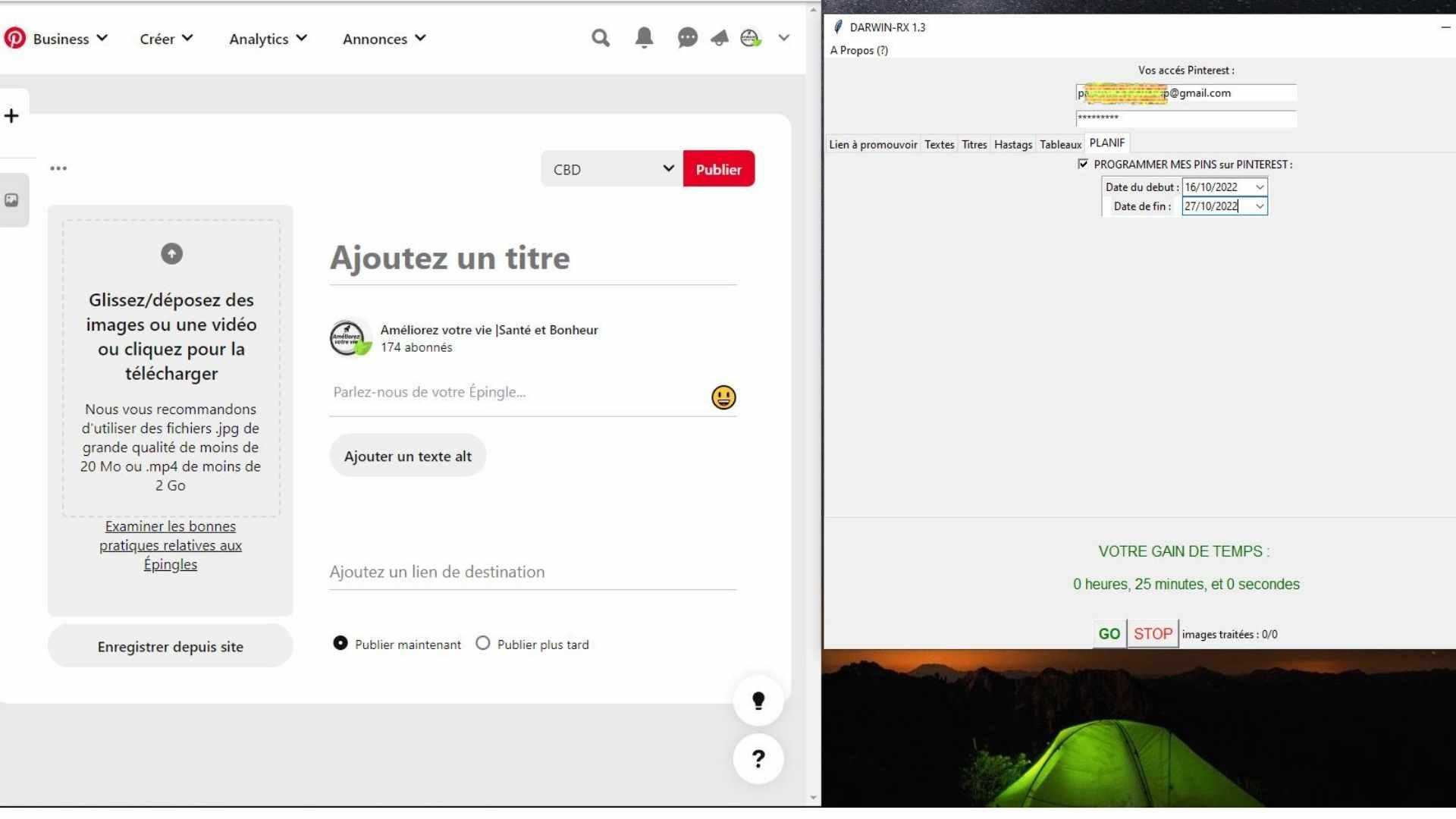 DarwinRX - Darwin-RX crée en automatique vos pins sous Pinterest.