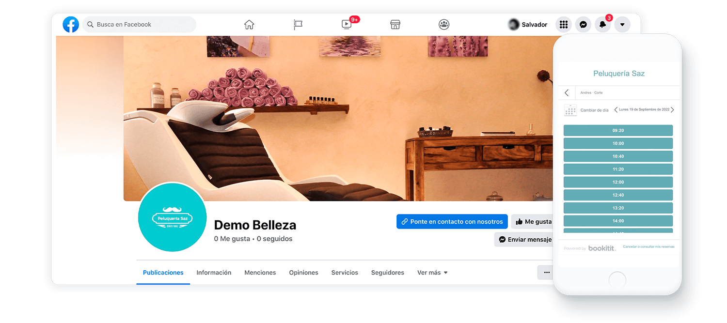 Receive bookings from Facebook, Instagram and Google my Business