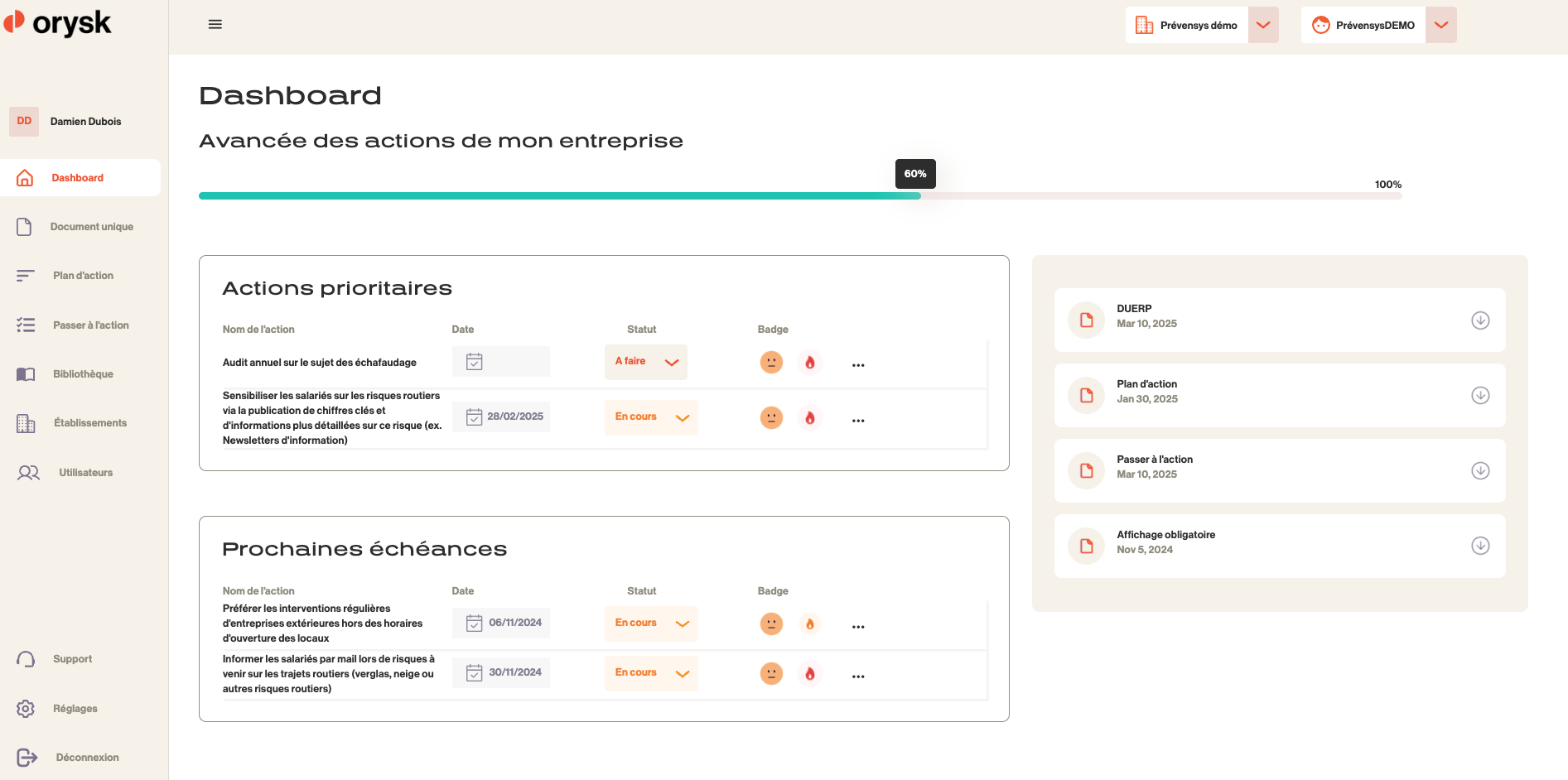 Avis Orysk : Gérer son DUERP n'a jamais été (aussi) simple - Appvizer