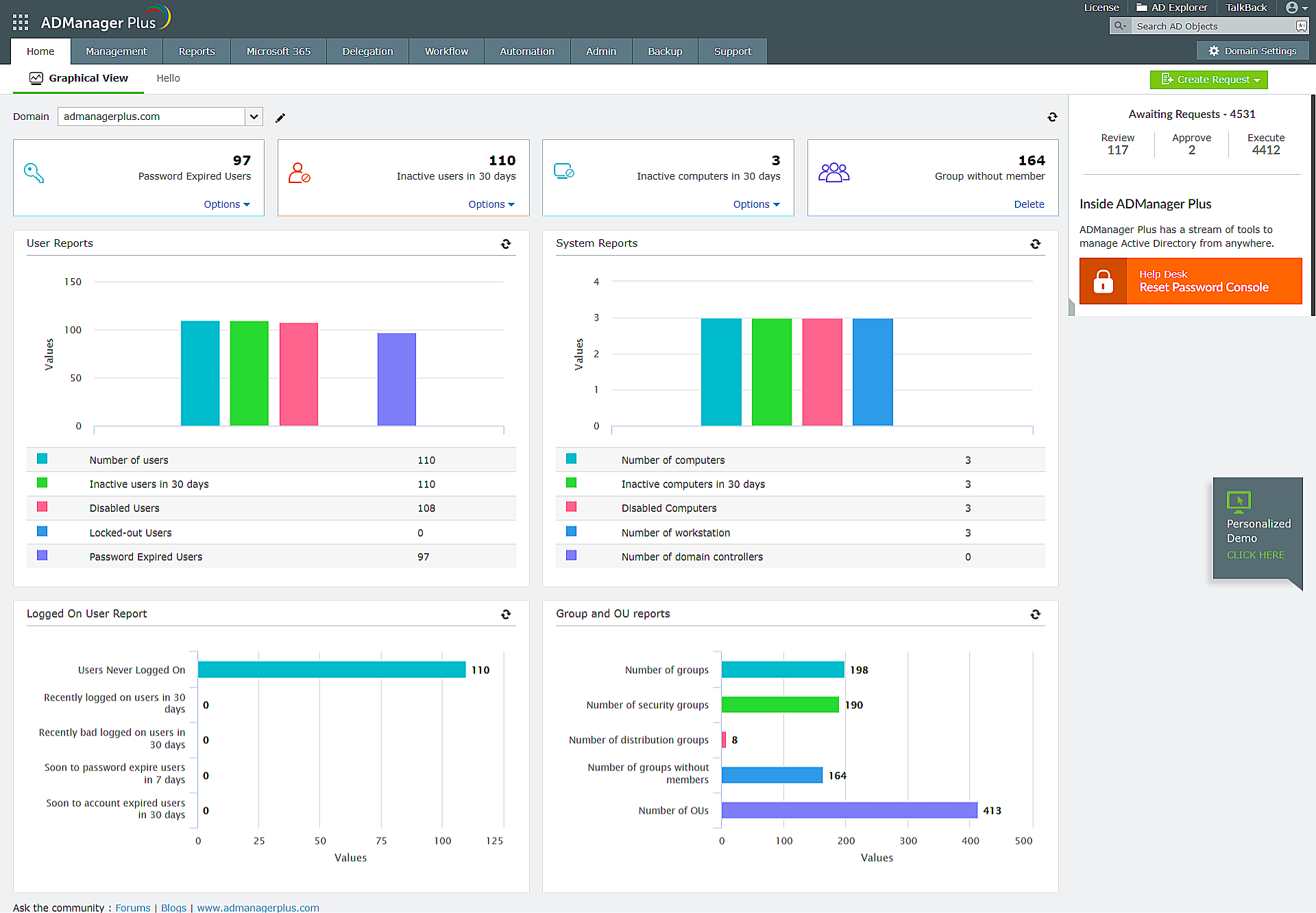 ManageEngine ADManager Plus - Screenshot 1