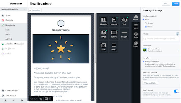 EcoSend - Screenshot 2