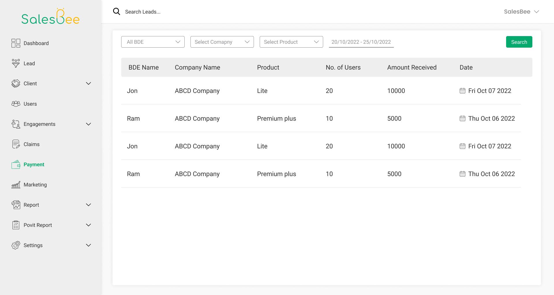 SalesBee - Payments