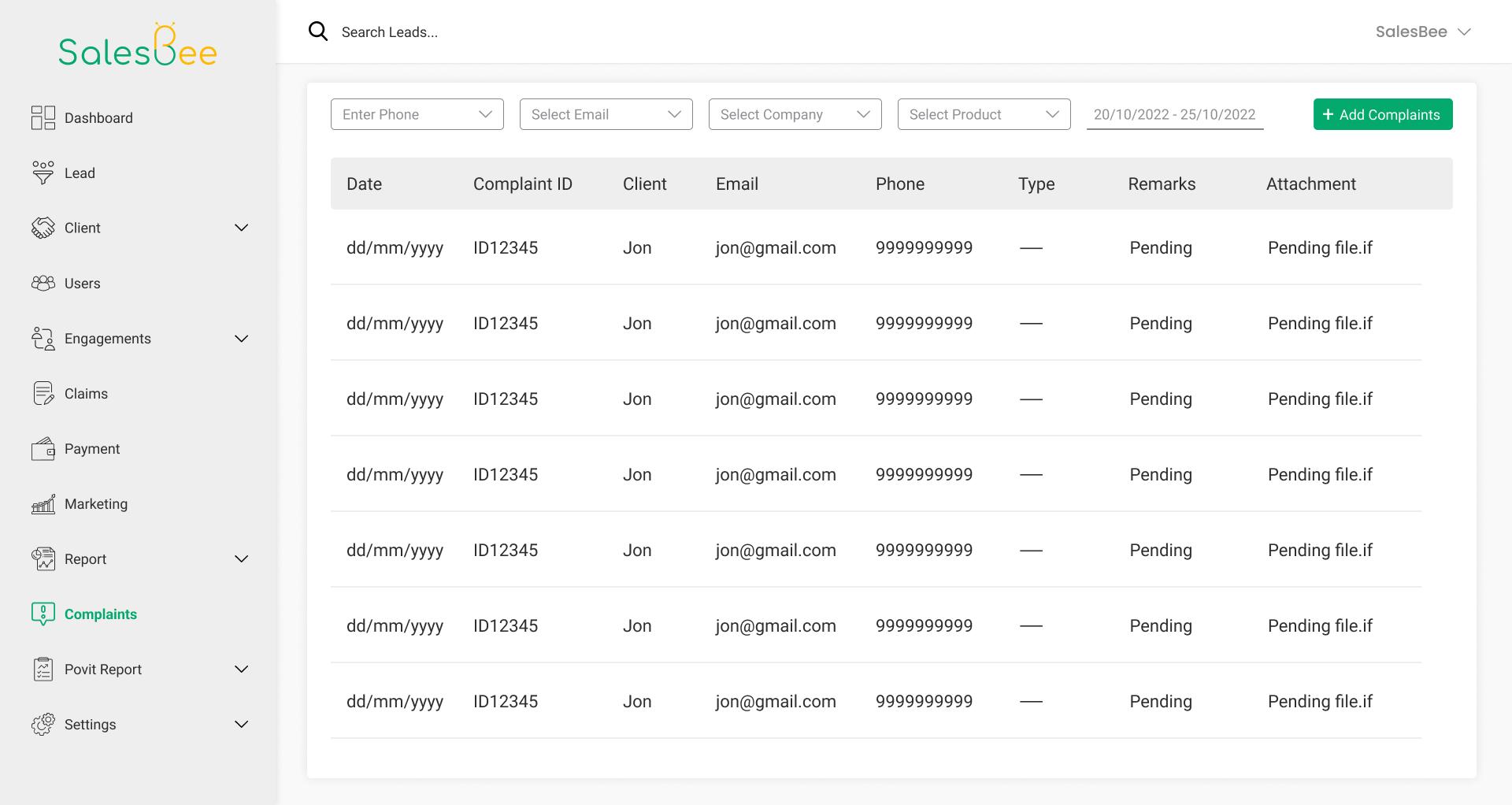 SalesBee - Complaints