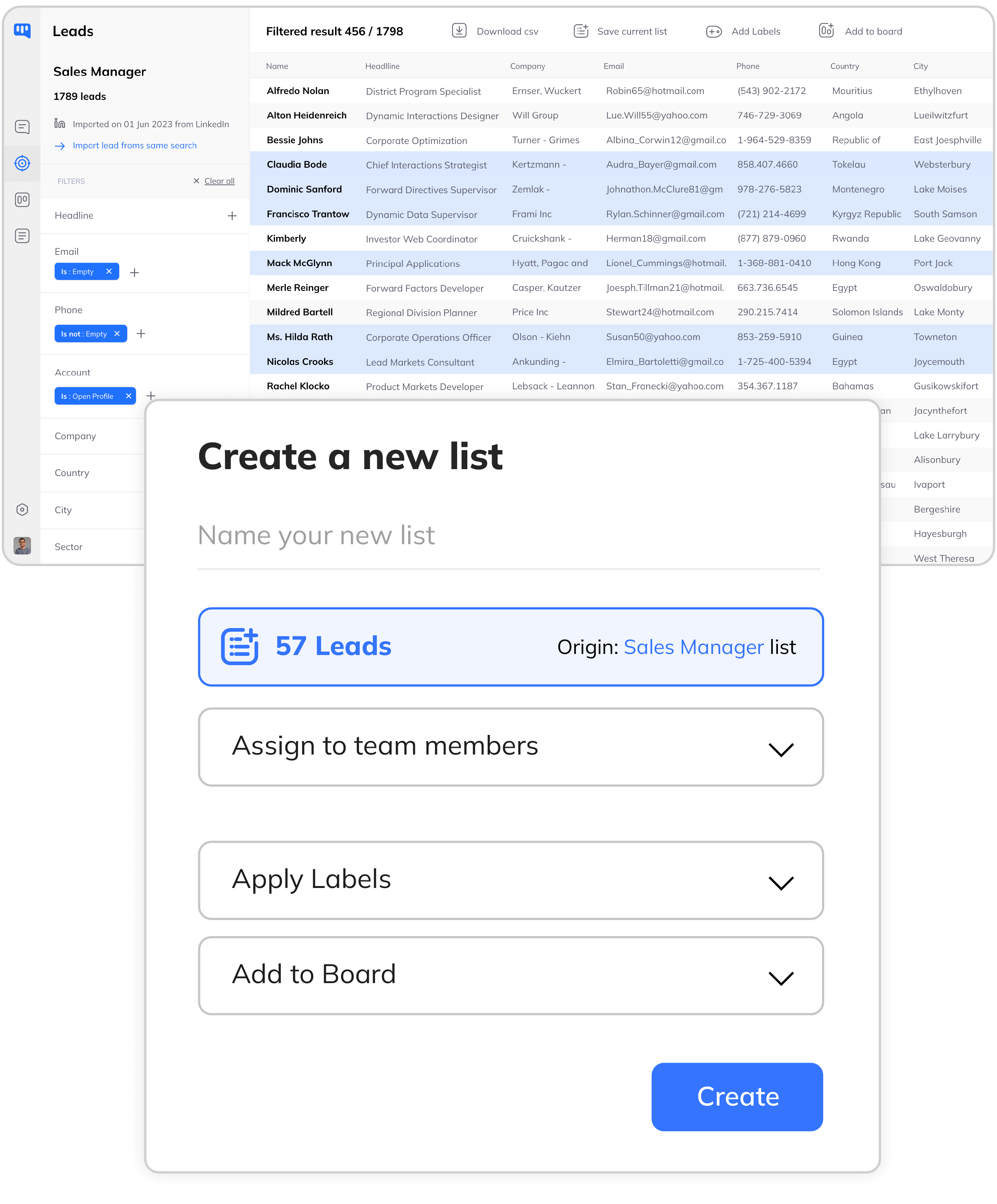 Kanbox - Create new custom list and assign them to your teammates