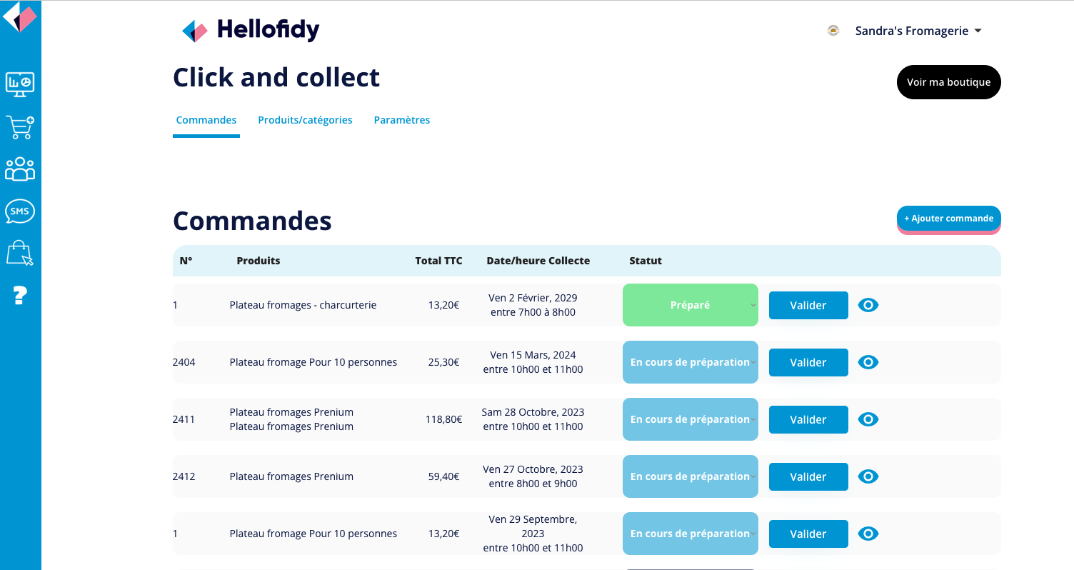 Hellofidy - Votre boutique click and collect pour vendre vos services et produits en ligne.
