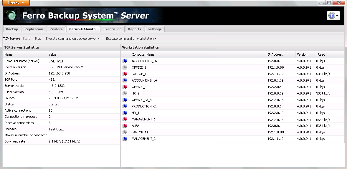 Ferro Backup System (FBS) - Screenshot 1