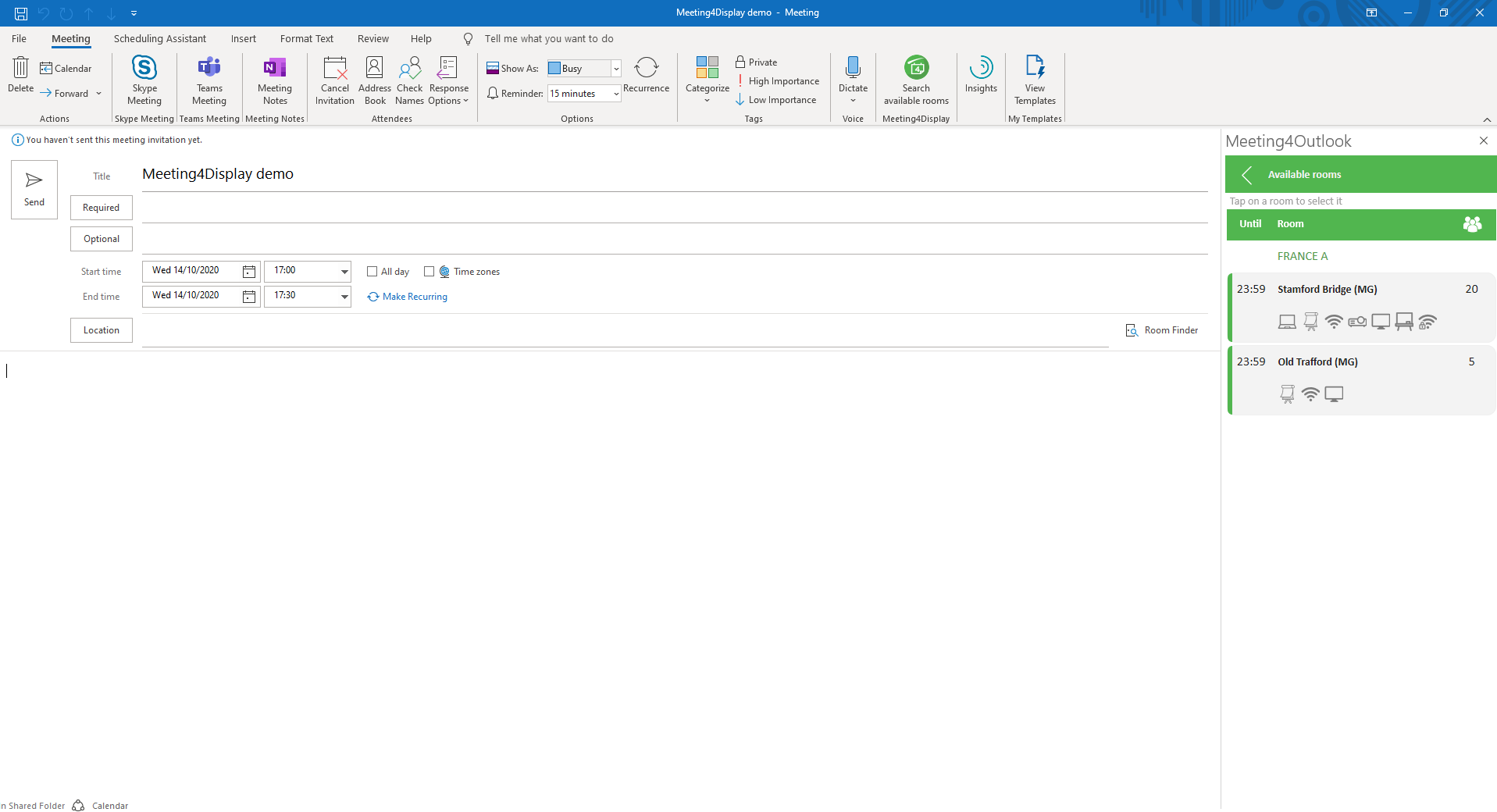 Meeting4Display - Outlook Add-on