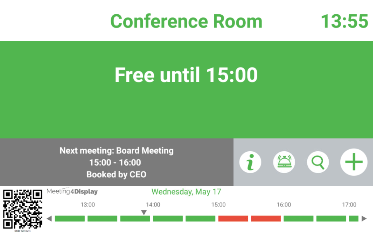 Meeting4Display - Affichage de l'état de la salle sur tablette