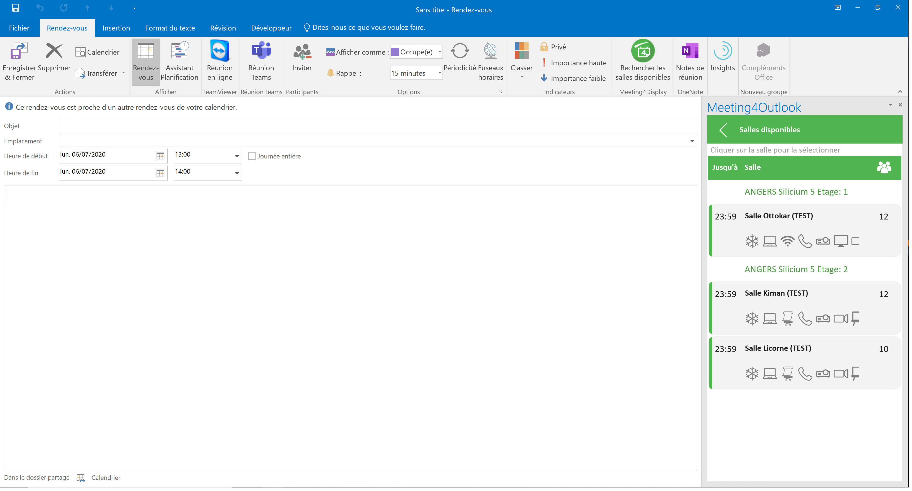 Meeting4Display - Add-on Outlook
