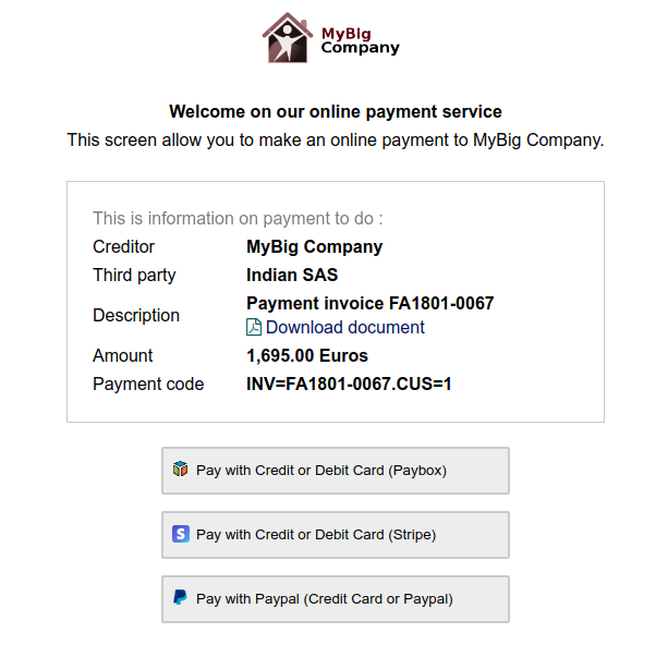 Online payment Online payment