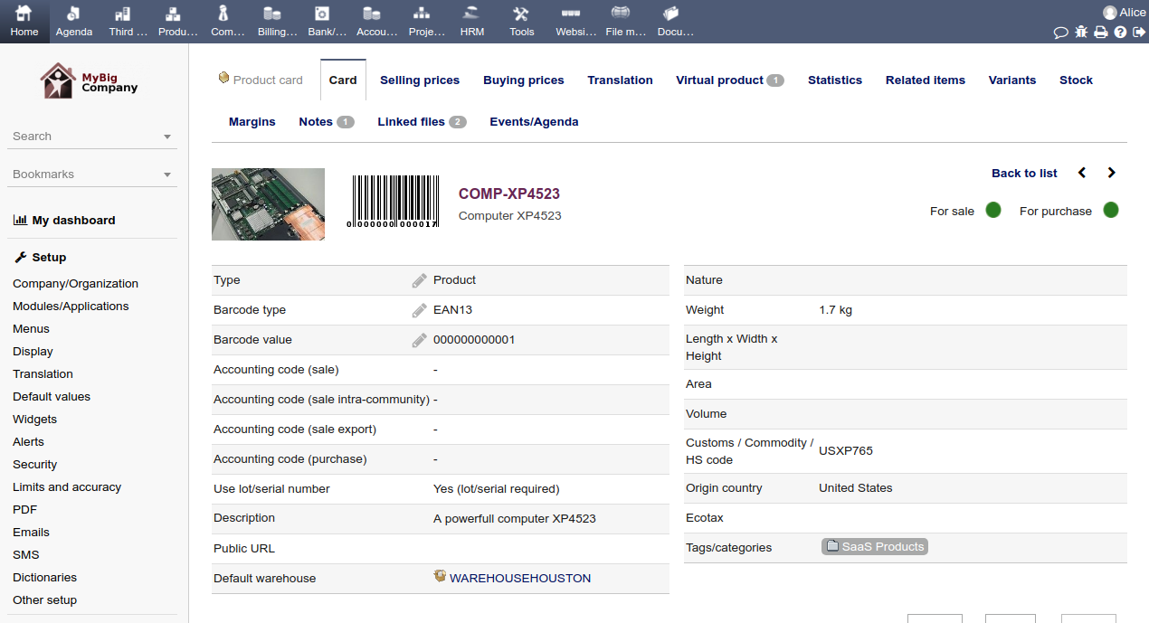 Dolibarr ERP CRM - Screenshot 8