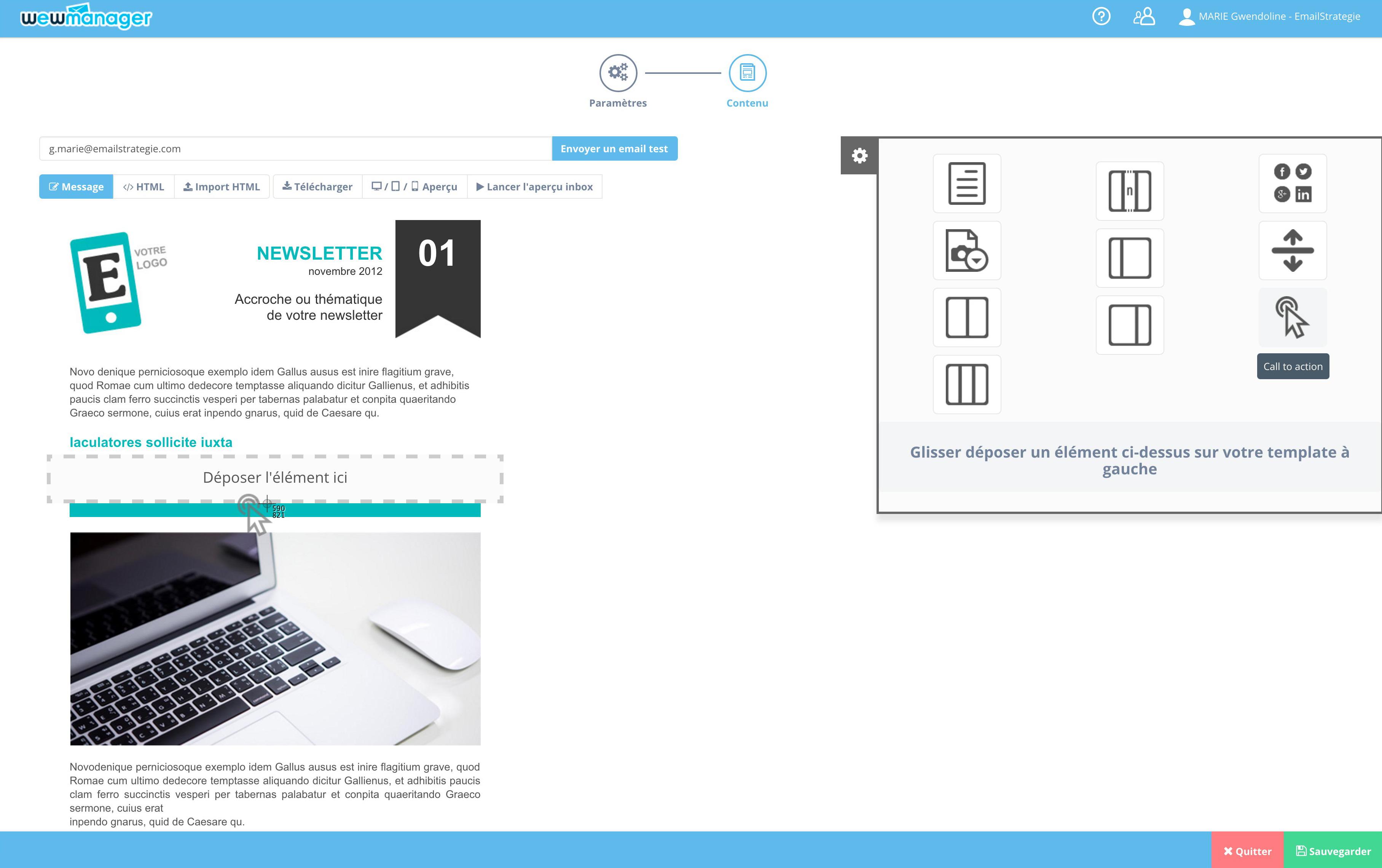 wewmanager - wewmanager : Gestion de Campagnes Emailing, Editeur drag & drop, Responsive Design