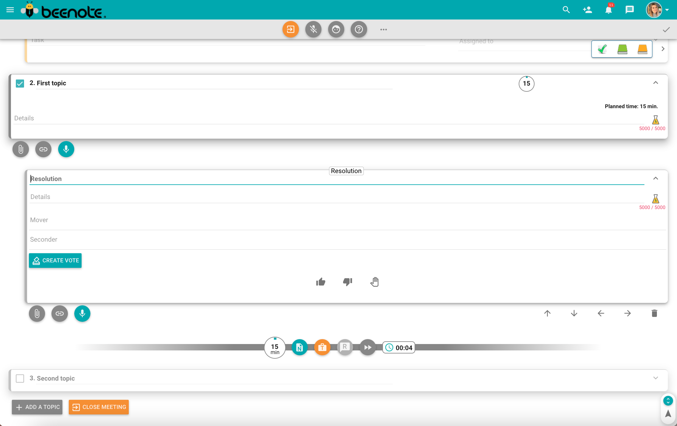 Beenote - Meeting-resolution-with-Beenote
