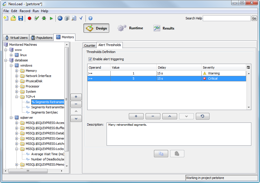 NeoLoad - NeoLoad: Restricción de direcciones IP de acceso, el sistema operativo Windows compatible, acciones contextuales