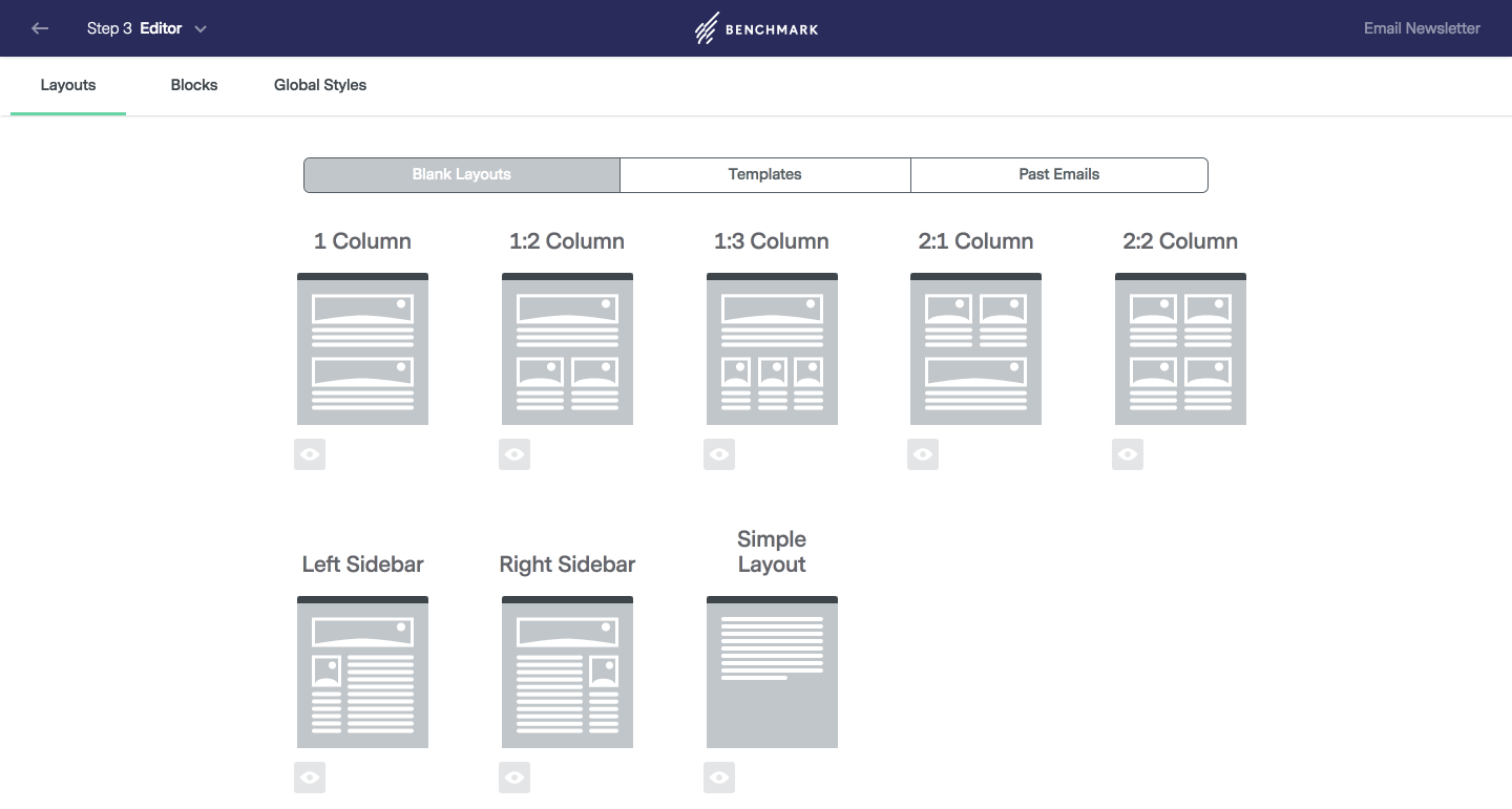 Benchmark Email - Benchmark Email - Email Layouts