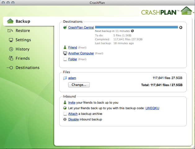 CrashPlan - CrashPlan: Sauvegarde des serveurs, Sauvegarde vers un NAS, Sauvegarde Automatique