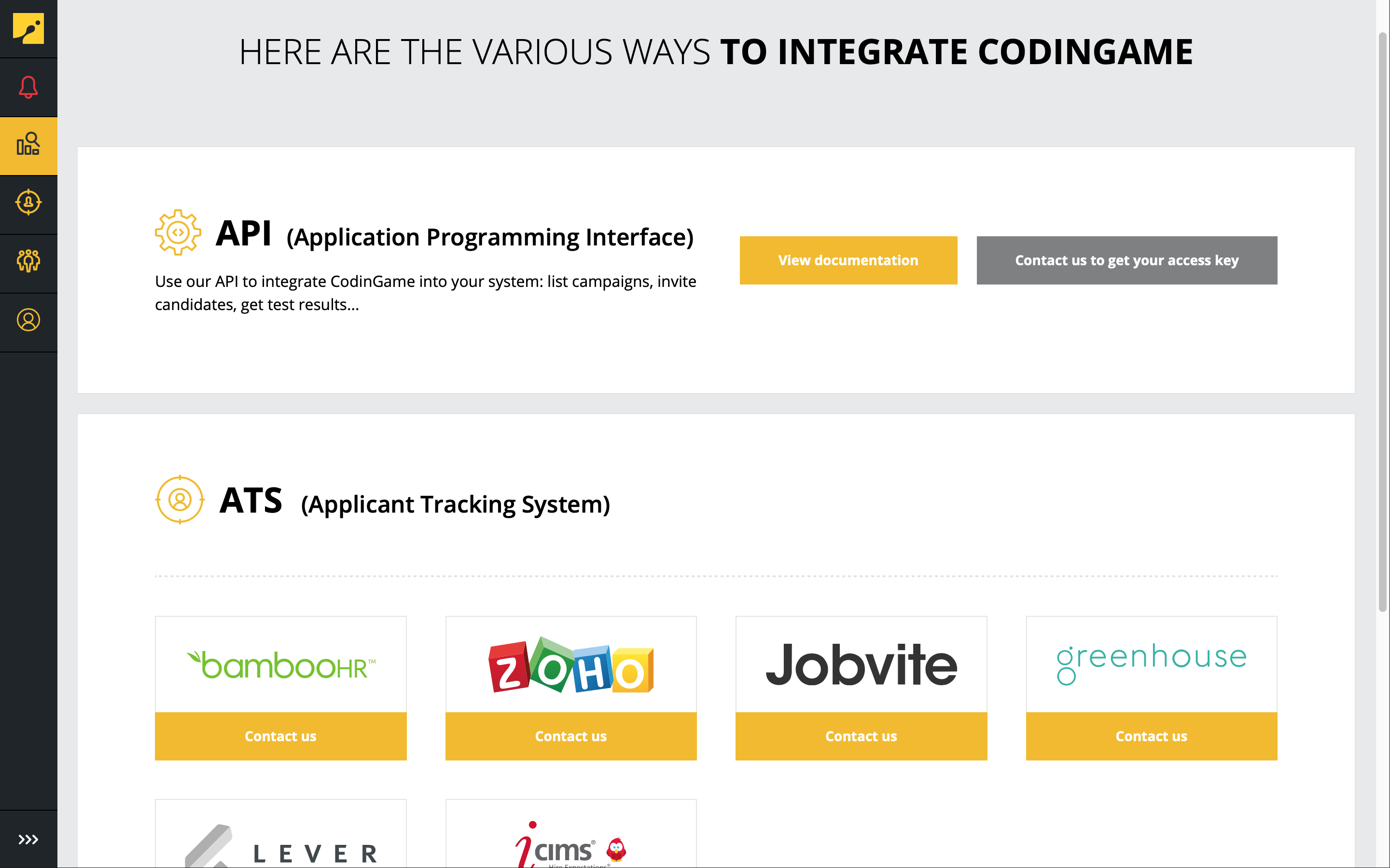 CodinGame by CoderPad - CodinGame Assessment -Integration