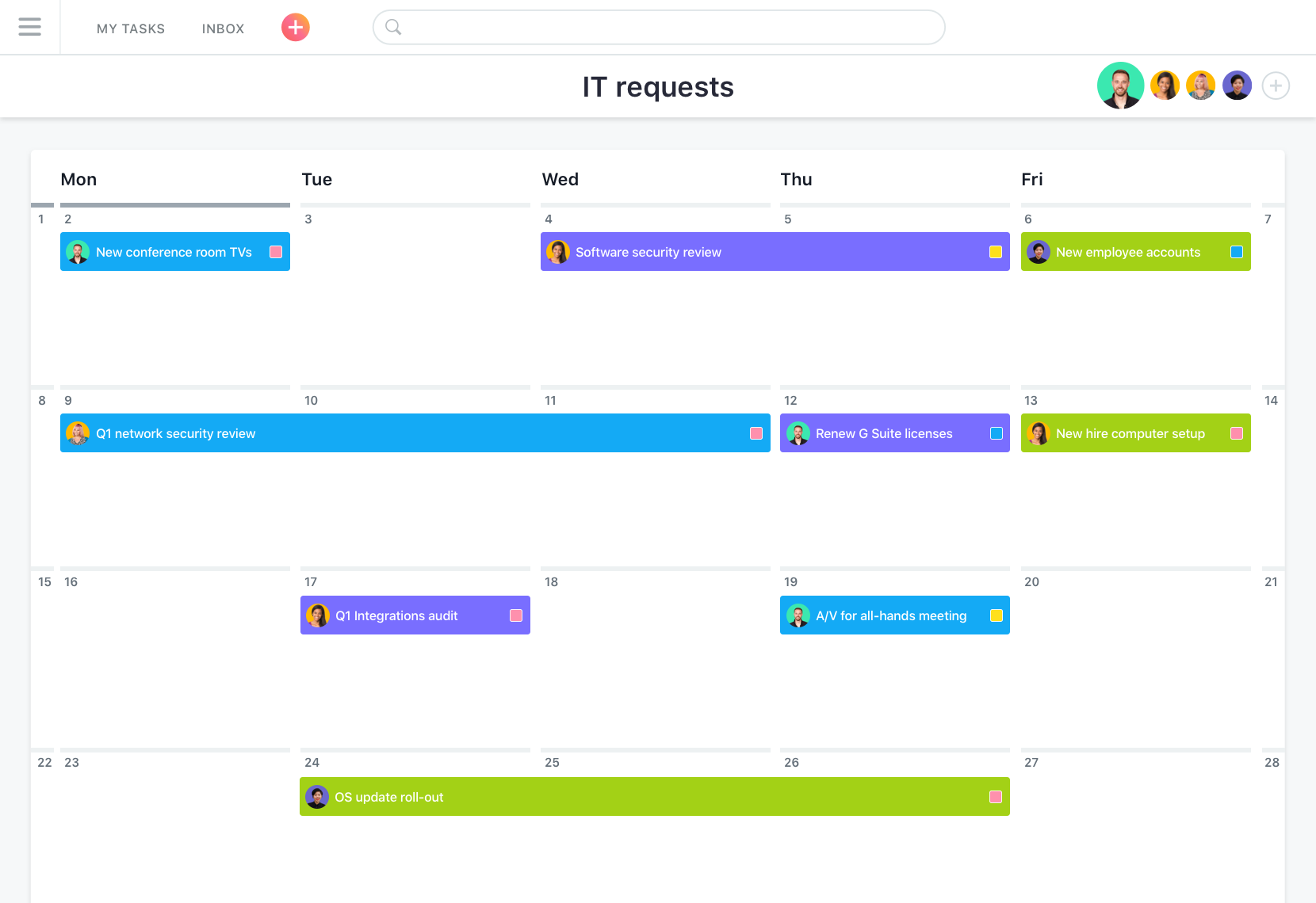 Asana - Asana calendar, Asana: Single Sign-On (SSO), Gestionnaire de tâches, Import et export de données (CSV, XLS)