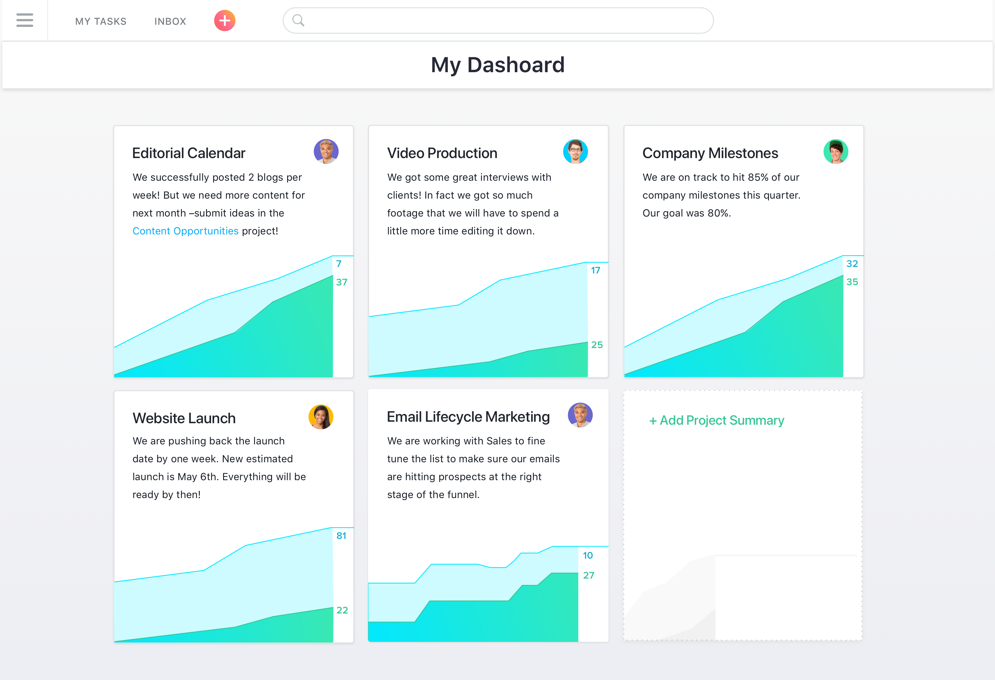 Asana - Asana cruscotto, Asana: Task Manager, Task Manager, importare ed esportare dati (CSV, XLS)