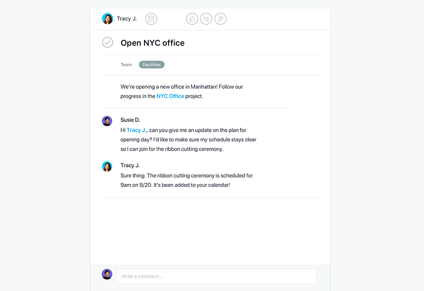 Asana - Asana Task conversation