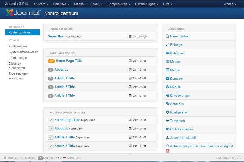 Joomla! - Joomla! Seitenübersicht