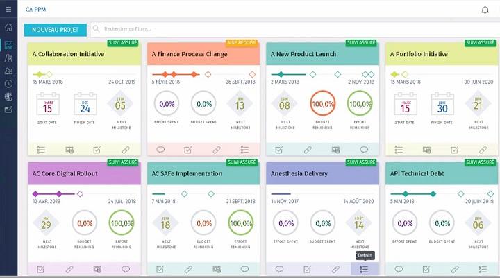 CA Clarity PPM - Liste des projets