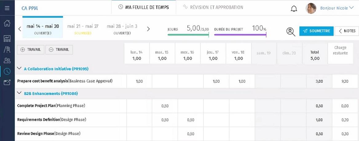 CA Clarity PPM - CA PPM Saisie des feuilles de temps