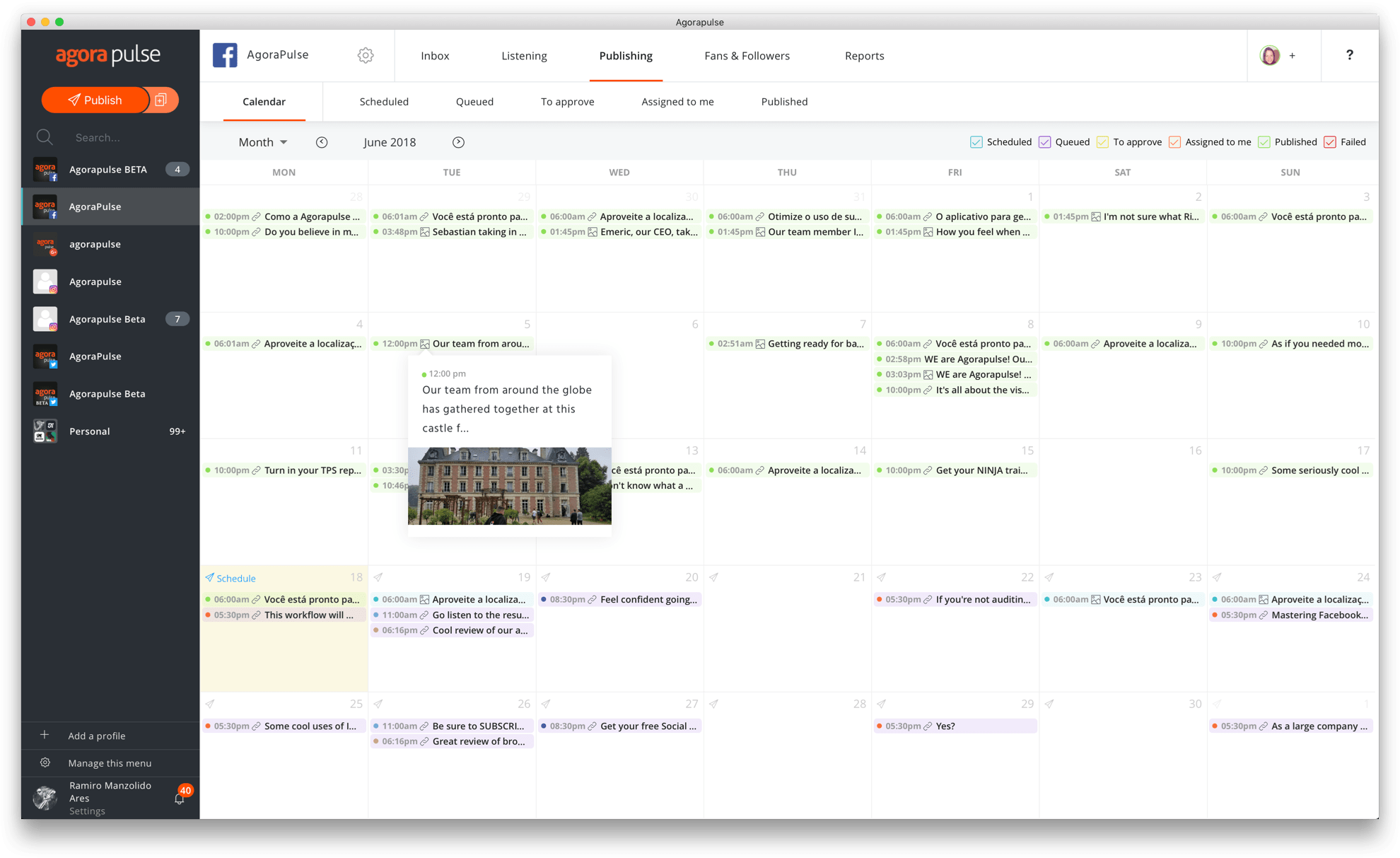 Agorapulse - Votre calendrier de publication unifié