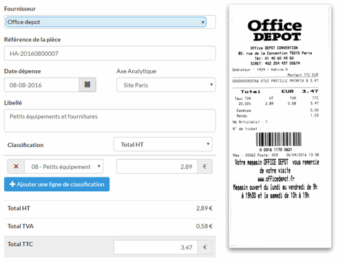 Evoliz - Automation notes of fees and expenses