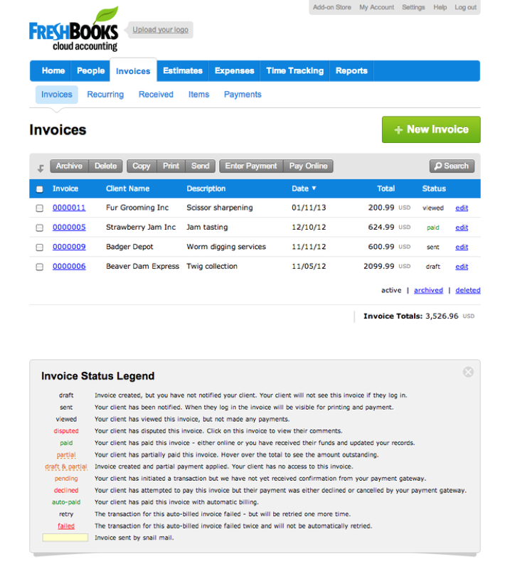 FreshBooks - Freshbooks: custom invoices