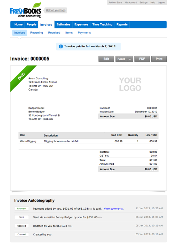 FreshBooks - Freshbooks: Time Management and activities