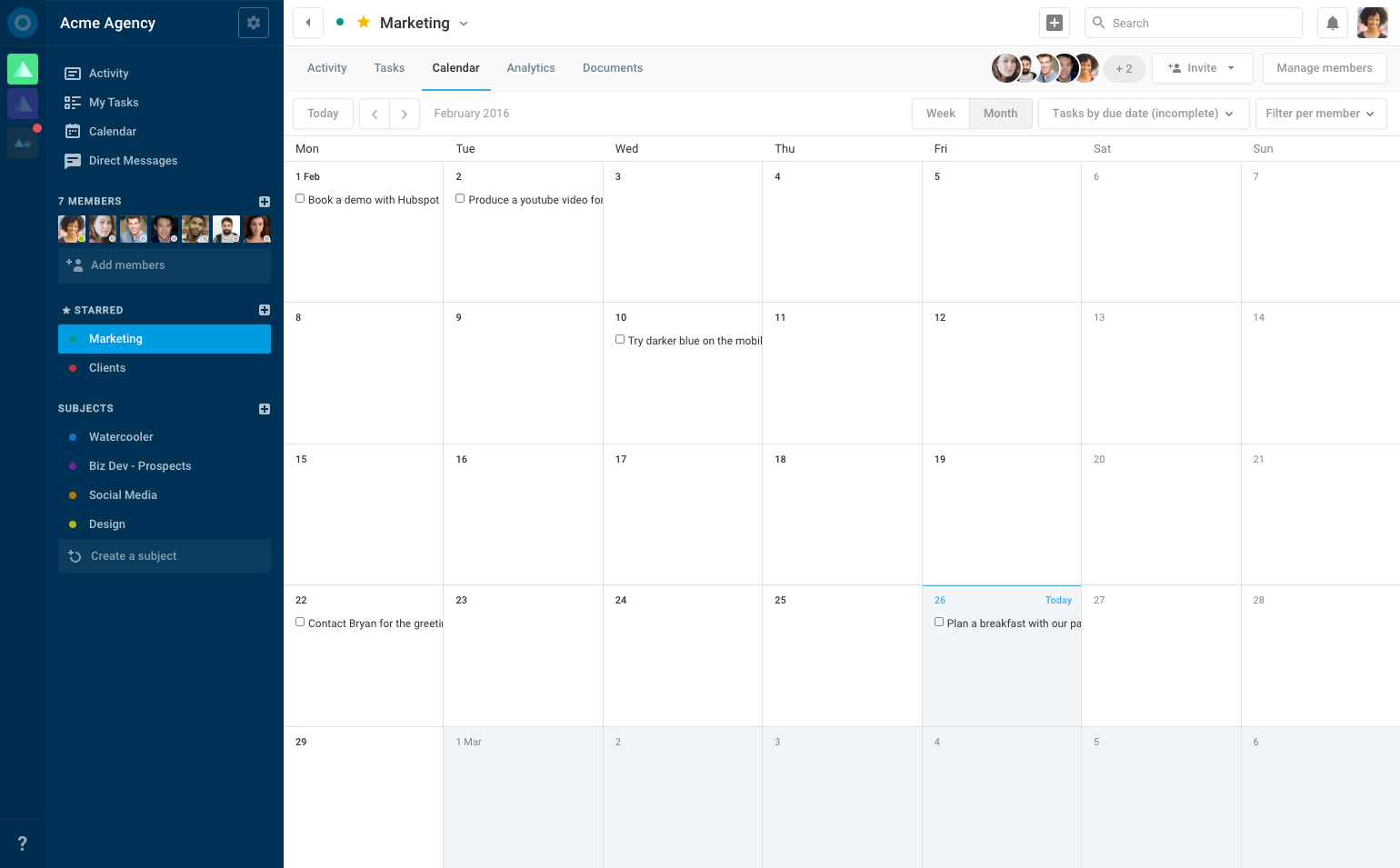 Azendoo - calendario View