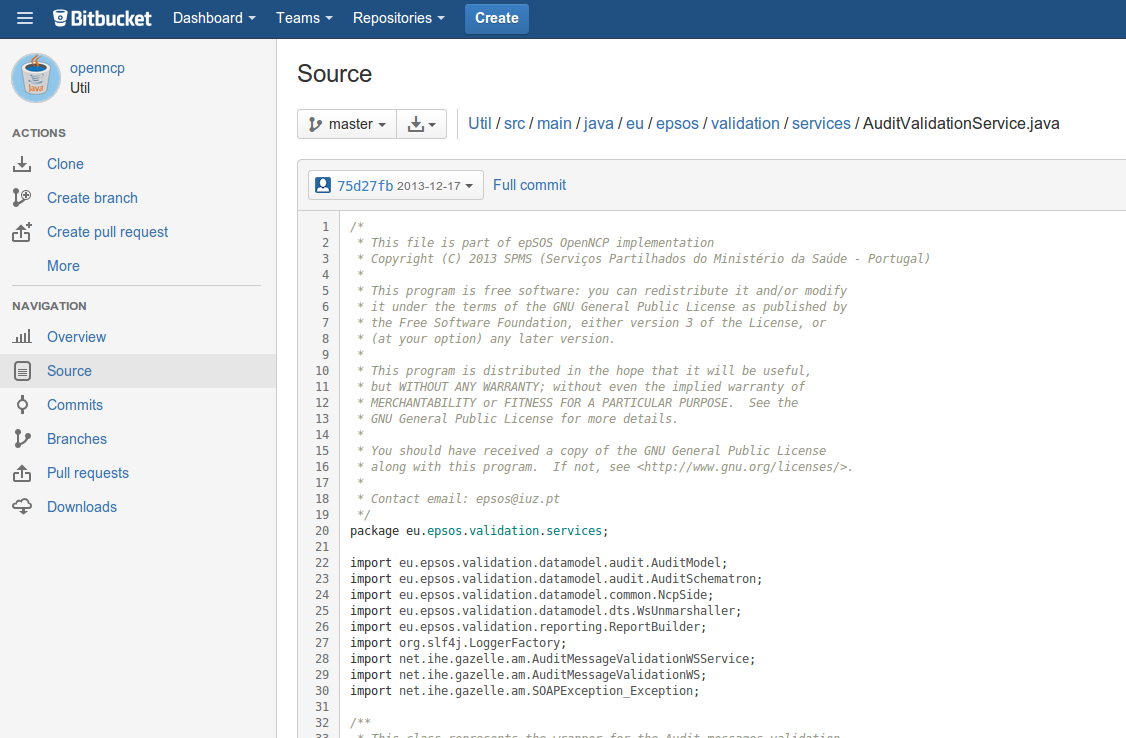 Bitbucket - Interface de Bitbucket