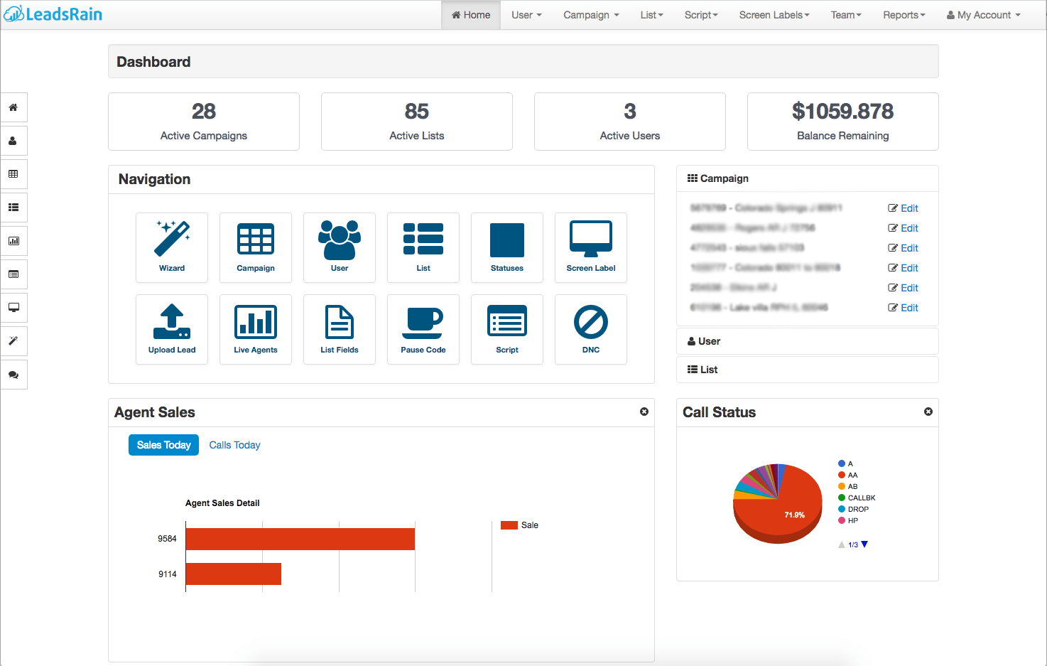 LeadsRain - LeadsRain Dashboard