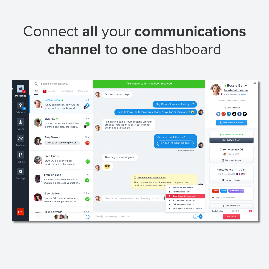 Crisp - Centralisez vos communication dans un seul logiciel