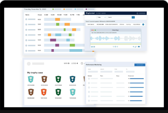 RingCentral Centre de Contact - Suite WEM intégrée: analyse des interactions, quality et workforce management (planing et prévision)