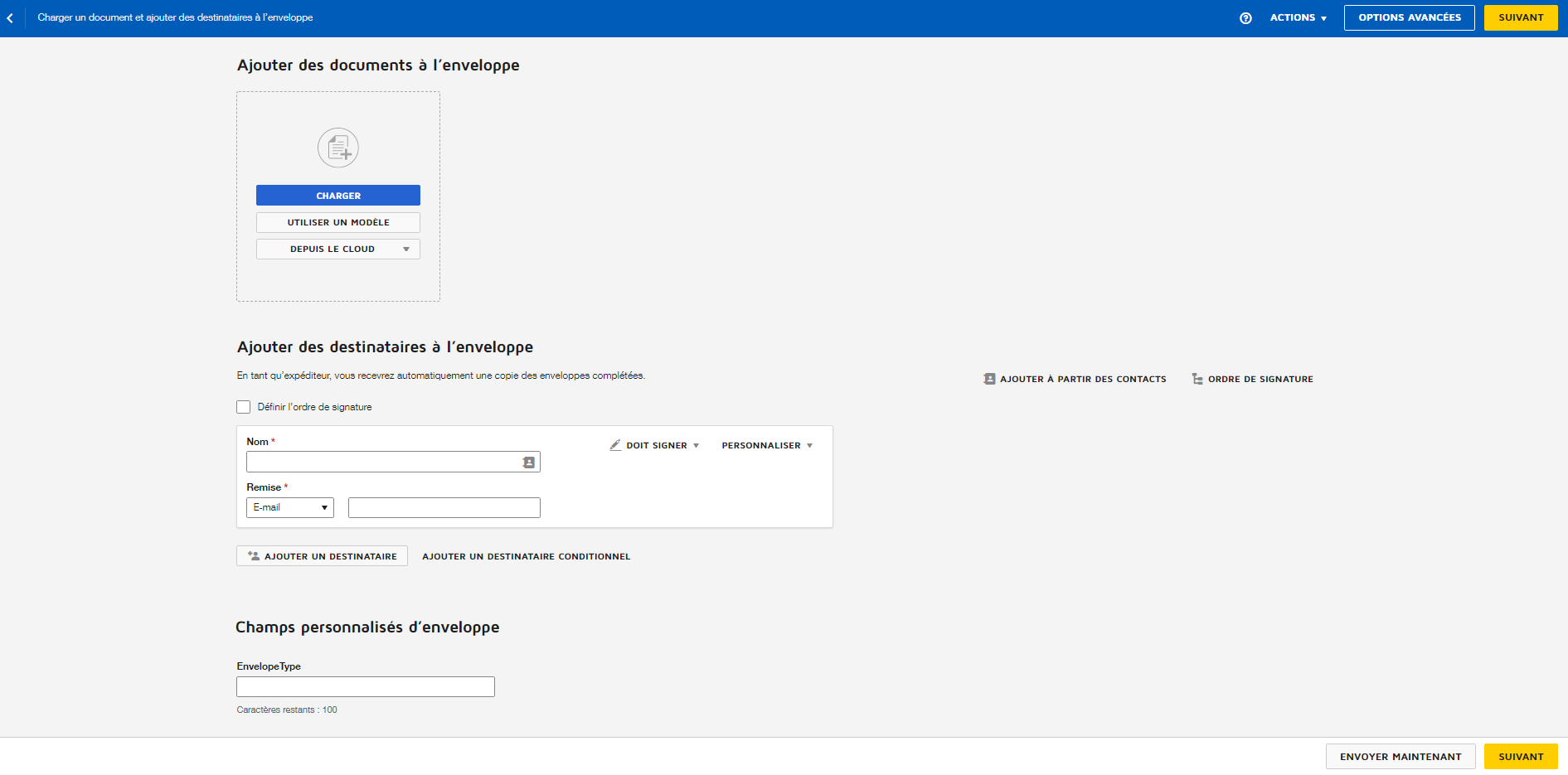 DocuSign - Envoi d'un document