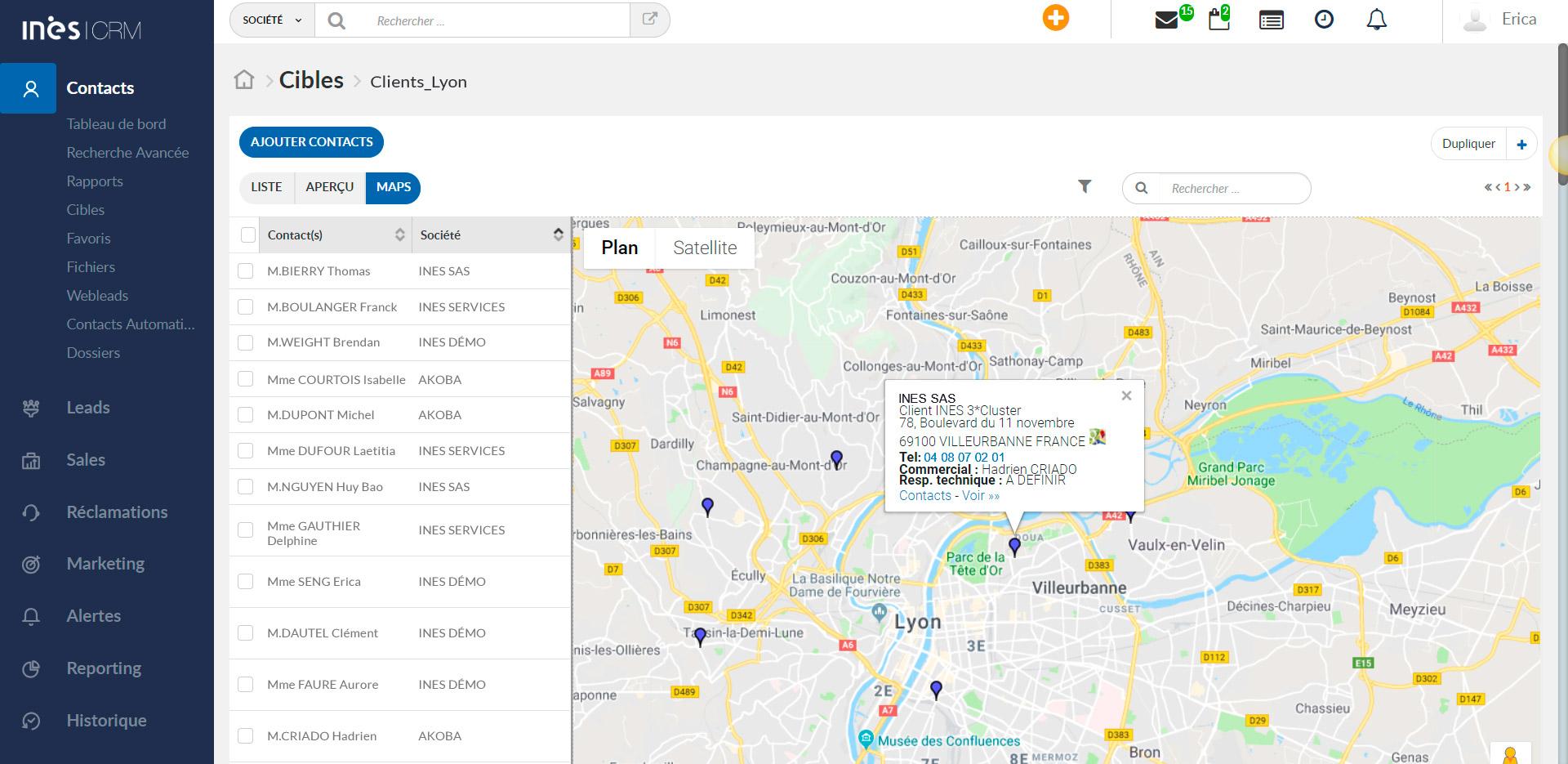 INES CRM by Efficy - INES CRM-autour de moi contact manager