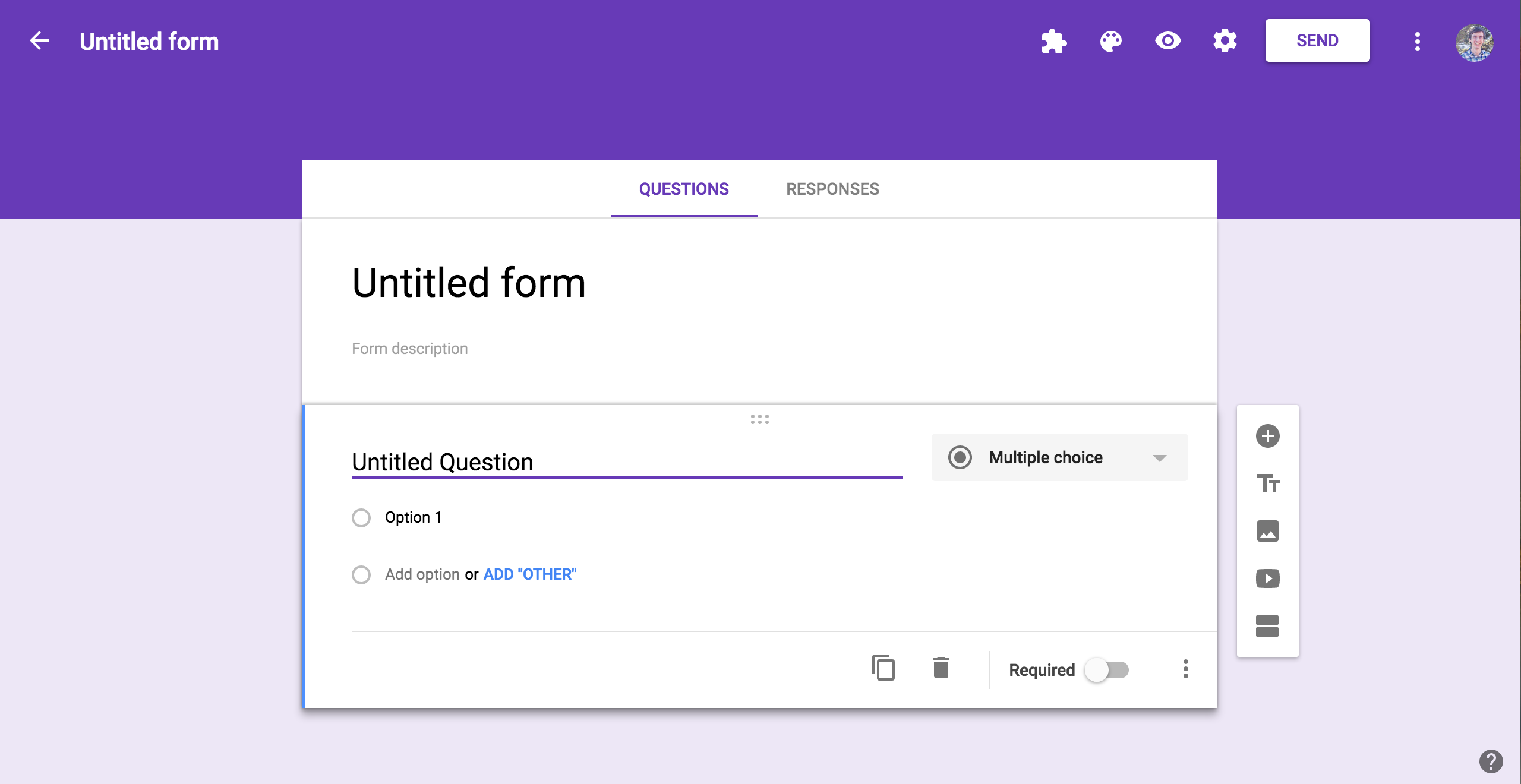 Google Forms - Interface de Google Forms