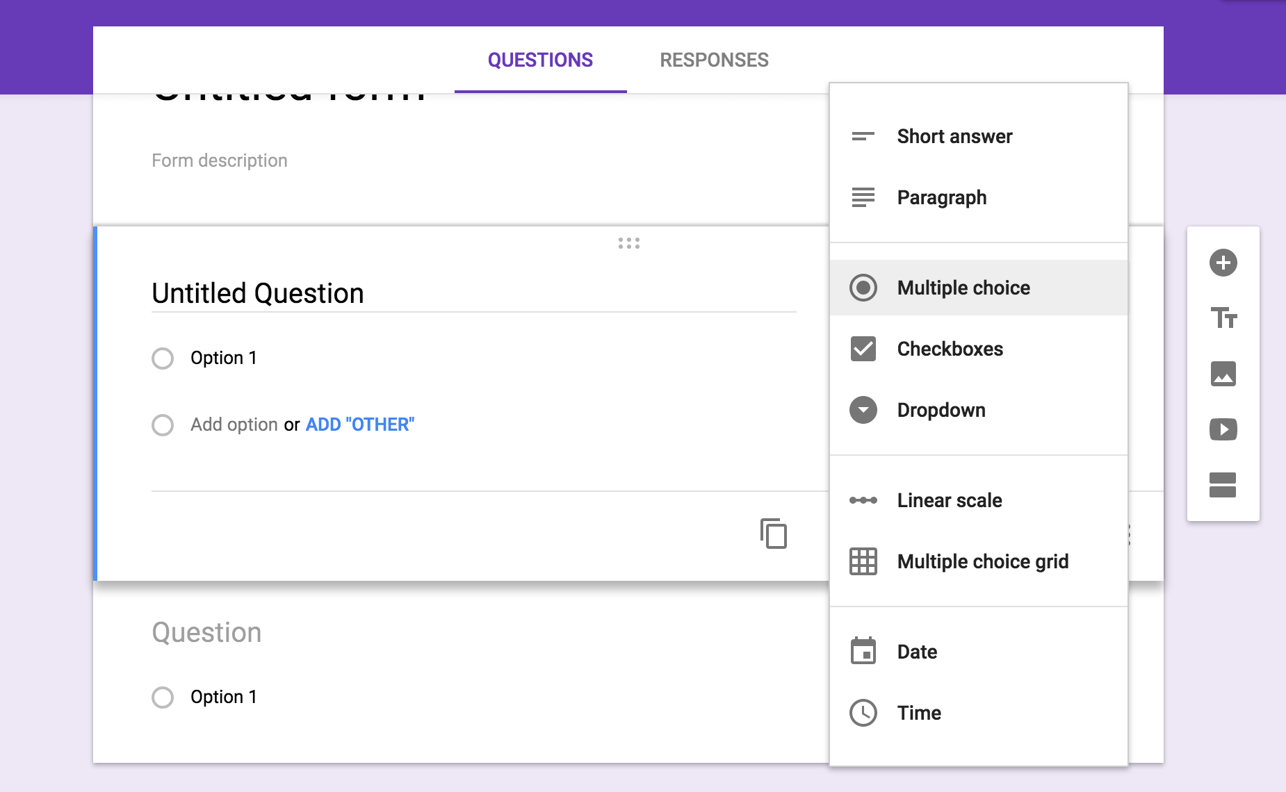 Google Forms - Interface de Google Forms