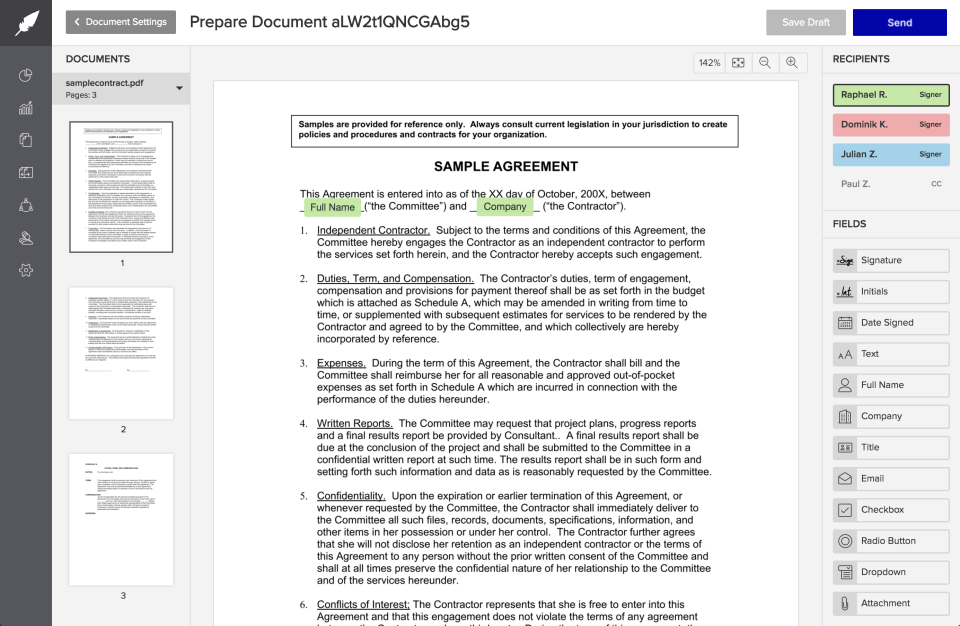 Xodo Sign (formerly eversign) - Add signing fields and fillable fields to your document